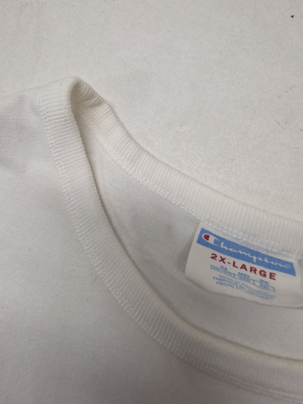 Vintage Y2K Champion T Shirt Mens 2XL White Embroidered Script Logo Spellout XXL - Picture 9 of 10